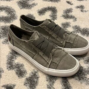 Blowfish Olive Canvas Slip-On Sneaker with White Sole